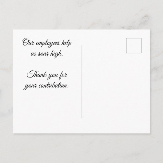 Mitarbeiter Wertschätzung Hot Air Ballon Vielen Da Postkarte (Rückseite)