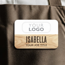 Mitarbeiter Woodgrain Rustic Company Logo braun