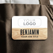 Mitarbeiter Woodgrain Rustic Company Logo Schwarz