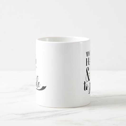 Mitarbeiter zitiert harte Arbeit u. ist Nizza zu Kaffeetasse (Mittel)