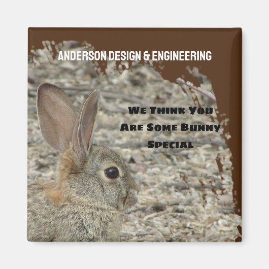 Mitarbeiteraufwertung Humorvolle Bunny Pun Busines Magnet (Vorne)