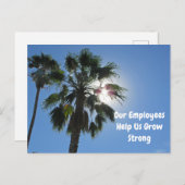 Mitarbeiteraufwertung Palm Tree Tropical Business Postkarte (Vorne/Hinten)