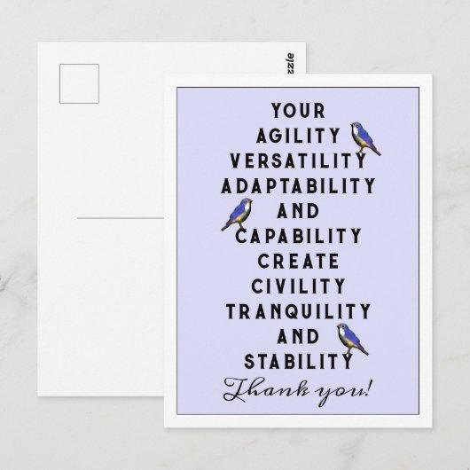 Mitarbeiteraufwertung Postkarte (Vorne/Hinten)