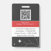 Mitarbeiterausweis mit Foto und QR-Code Ausweis (Rückseite)
