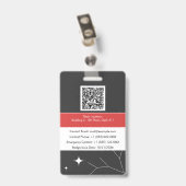 Mitarbeiterausweis mit Foto und QR-Code Ausweis (Rückseite mit Clip)