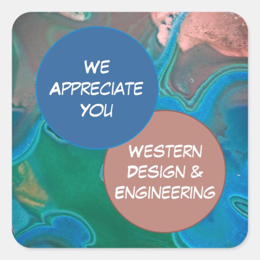 Mitarbeiterbewertung Blue Gem Office Workplace Quadratischer Aufkleber (Vorderseite)