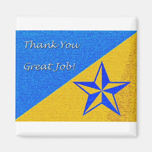 Mitarbeiterbewertung Blue und Gold Star Magnet (Vorne)
