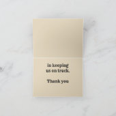 Mitarbeiterbewertung dank Eisenbahnspuren Karte (Innenseite)