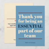 Mitarbeiterbewertung Dankeschön Karte (Vorne/Hinten)