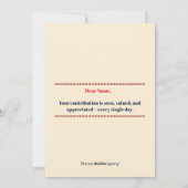 Mitarbeiterbewertung Dankeschön Karte (Rückseite)