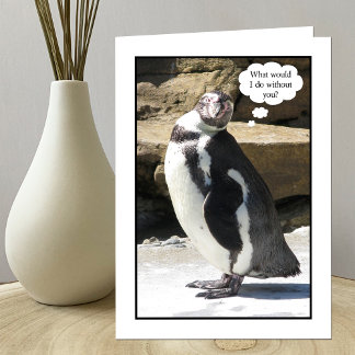 Mitarbeiterbewertung Dankeschön Karte - Pinguin