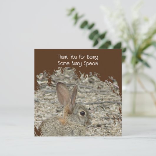 Mitarbeiterbewertung Funny Tan Bunny Pun Business (Stehend Vorderseite)