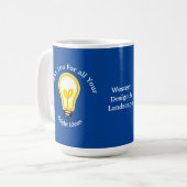 Mitarbeiterbewertung - Helle Light Bulb Business Kaffeetasse (Vorderseite Links)
