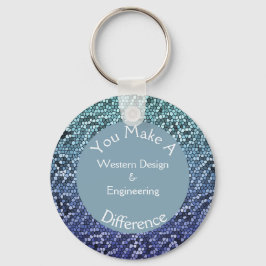 Mitarbeiterbewertung Mosaic Blue Tiles Vielen Dank Schlüsselanhänger