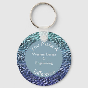 Mitarbeiterbewertung Mosaic Blue Tiles Vielen Dank Schlüsselanhänger