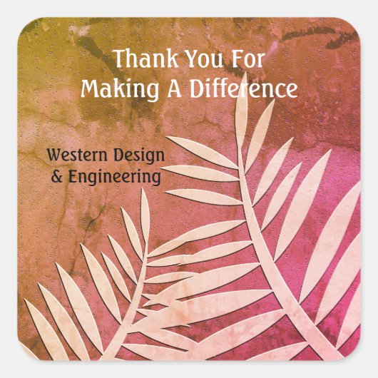 Mitarbeiterbewertung - Vielen Dank Quadratischer Aufkleber (Vorderseite)