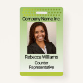 Mitarbeiterbild-Abzeichen - Grün mit Punkten Ausweis (Vorderseite)