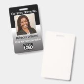 Mitarbeiterbild-Abzeichen - Schwarz Ausweis (Front & Back)