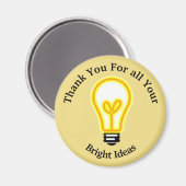 Mitarbeitererkennung - Glühbirne Vielen Dank Magnet (Vorderseite/Rückseite)