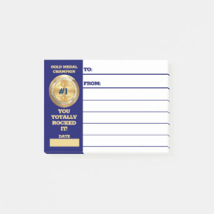 Mitarbeitererkennung Sie Rockgold-Medaillenpreis Post-it Klebezettel