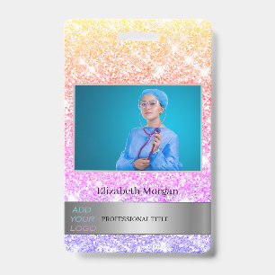 Mitarbeiterfoto Bunt Glitter Fügen Sie Ihr Logo hi Ausweis