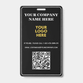 Mitarbeiterfoto Firmenlogo QR-Code Ausweis (Rückseite)