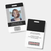 Mitarbeiterfoto, Logo, Barcode, Name, Ausweis (Vorder- & Rückseite)