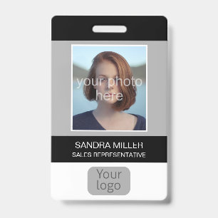 Mitarbeiterfoto, Logo, Barcode, Name, Ausweis