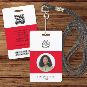 Mitarbeiterfoto, Logo, Barcode, Name-ID Ausweis