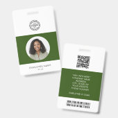 Mitarbeiterfoto, Logo, Barcode, Name ID Ausweis (Vorder- & Rückseite)