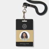 Mitarbeiterfoto, Logo, Barcode, Namens-ID Ausweis (Vorderseite mit Lanyard)
