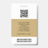 Mitarbeiterfoto, Logo, Barcode, Namens-ID Ausweis (Rückseite)