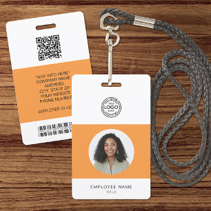Mitarbeiterfoto, Logo, Barcode, Namens-ID Ausweis