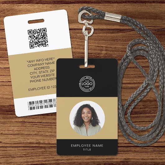 Mitarbeiterfoto, Logo, Barcode, Namens-ID Ausweis