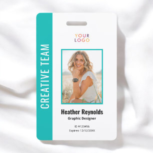 Mitarbeiterfoto-Logo Türkises Abzeichen Ausweis