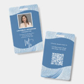 Mitarbeiterfoto, QR-Code, Logo, Name Ausweis (Vorder- & Rückseite)