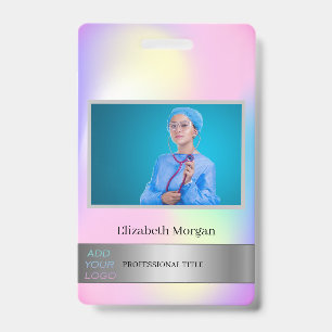 Mitarbeiterfoto Silber Holografisch Fügen Sie Ihr  Ausweis