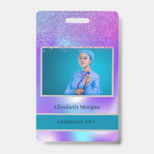 Mitarbeiterfoto Trendy Diamonds Holographic Ausweis