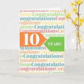 Mitarbeiterjubiläum 10 Jahre farbiges Muster Karte (Gelbe Blume)