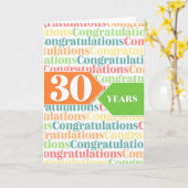 Mitarbeiterjubiläum 30 Jahre farbiges Muster Karte (Gelbe Blume)