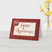 Mitarbeiterjubiläum 30 Jahre - Text-Wirbel Damask Karte (Gelbe Blume)