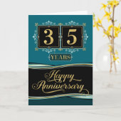 Mitarbeiterjubiläum 35 Jahre Dekorative Feierliche Karte (Gelbe Blume)