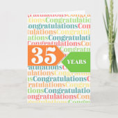 Mitarbeiterjubiläum 35 Jahre farbiges Muster Karte (Vorderseite)