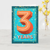 Mitarbeiterjubiläum 3 Jahre - kühne Zahlen Karte (Gelbe Blume)