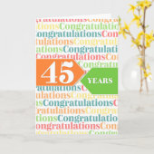 Mitarbeiterjubiläum 45 Jahre farbiges Muster Karte (Gelbe Blume)