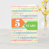 Mitarbeiterjubiläum 5 Jahre farbiges Muster Karte (Gelbe Blume)