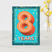 Mitarbeiterjubiläum 8 Jahre - kühne Zahlen Karte (Gelbe Blume)