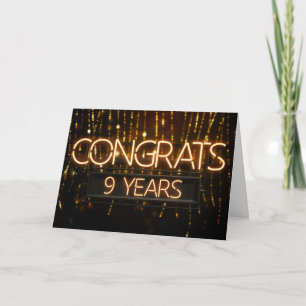 Mitarbeiterjubiläum 9 Jahre - Neonschild Karte
