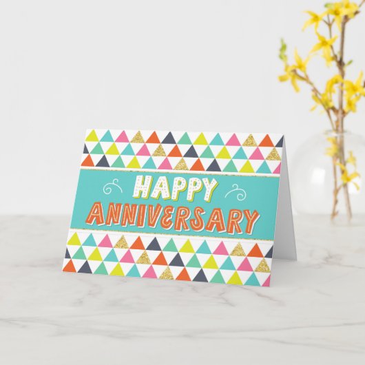 Mitarbeiterjubiläum - farbiges Muster Karte (Gelbe Blume)