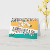 Mitarbeiterjubiläum - Muster für leuchtende Farben Karte (Gelbe Blume)